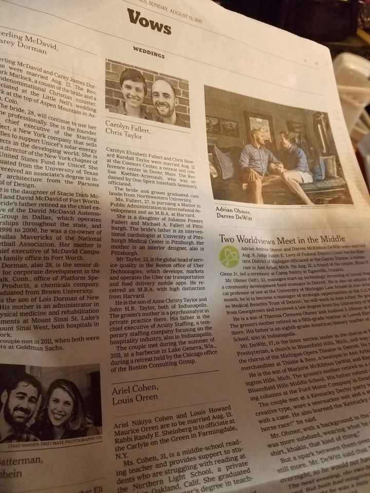 Nytimes!!! It is my wedding day.