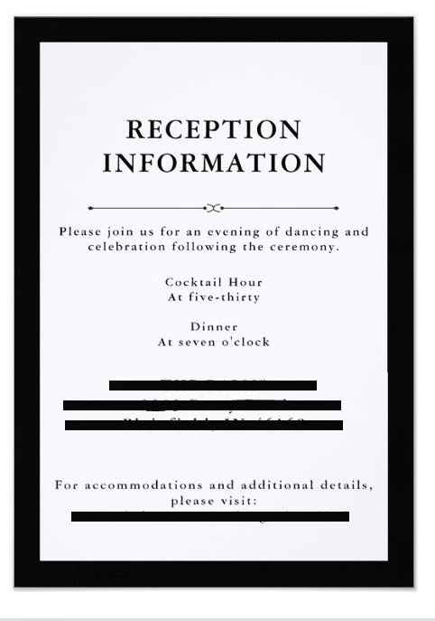 Reception card verbiage