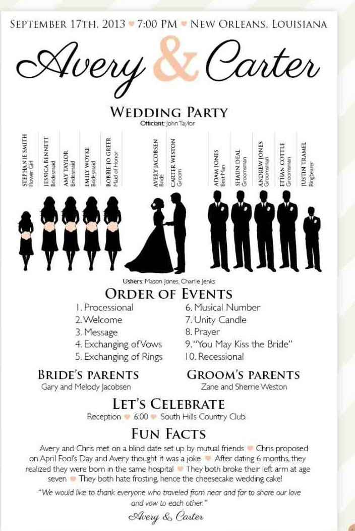 Need Wedding Silhoutte Program