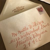 Gold ink calligraphy