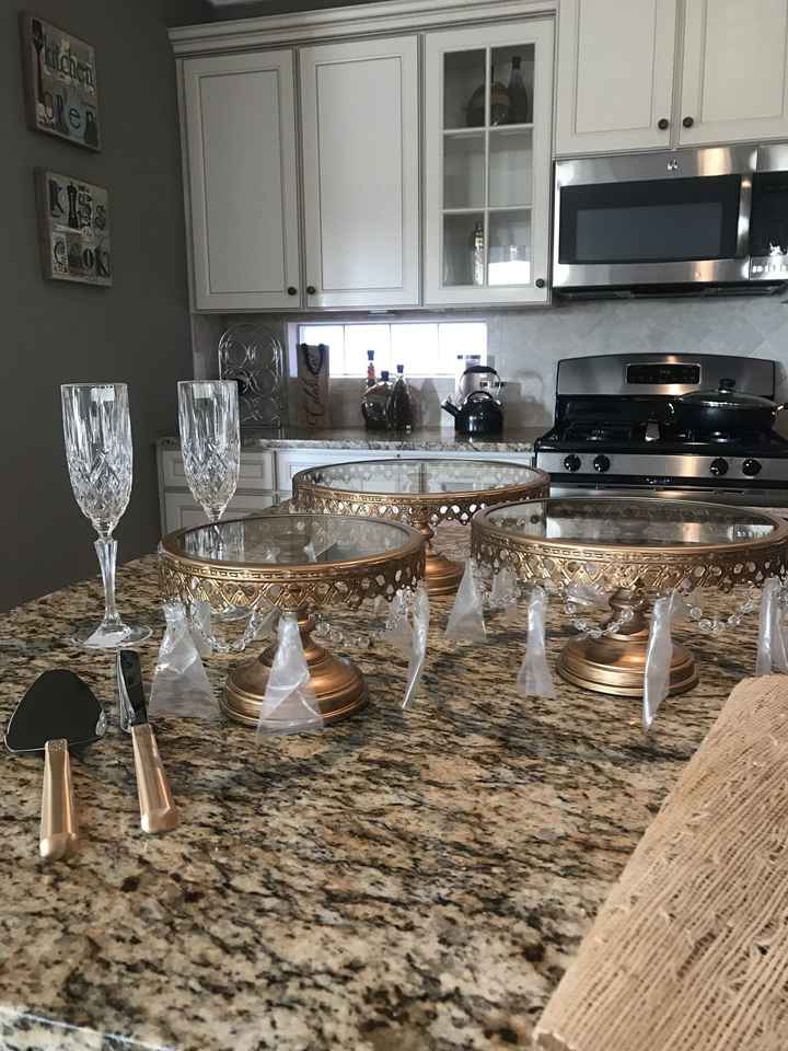 Absolutely love my cake stands, serving set and toasting flutes!