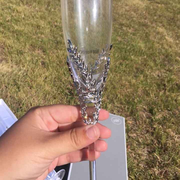 Champagne flutes and cake cutting sets!