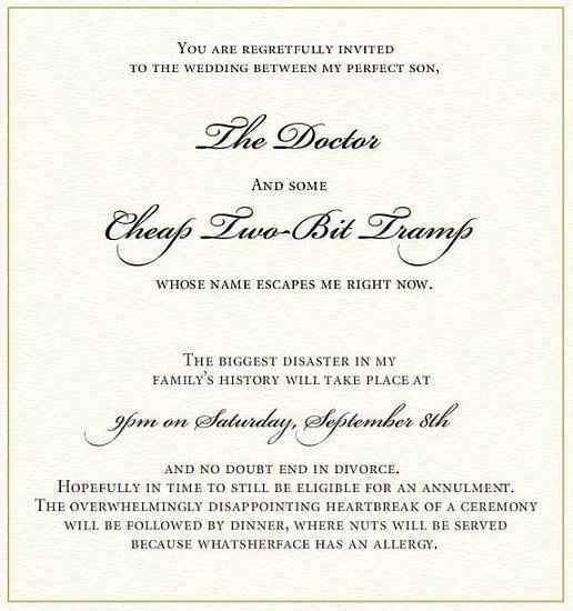 LOL: Why *not* to let your future Mother-in-Law choose your invitations!