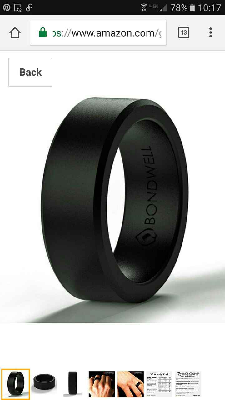 Rubber wedding band for him