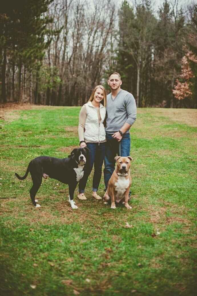 My dogs in my engagement pictures
