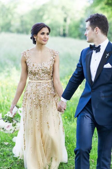 Gold and navy blue?