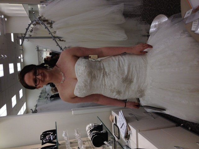 Which necklace works better with my wedding dress? Finally narrowed it down to 2! *PICS!