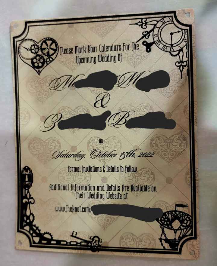 Just finished our Steampunk save the dates! - 2