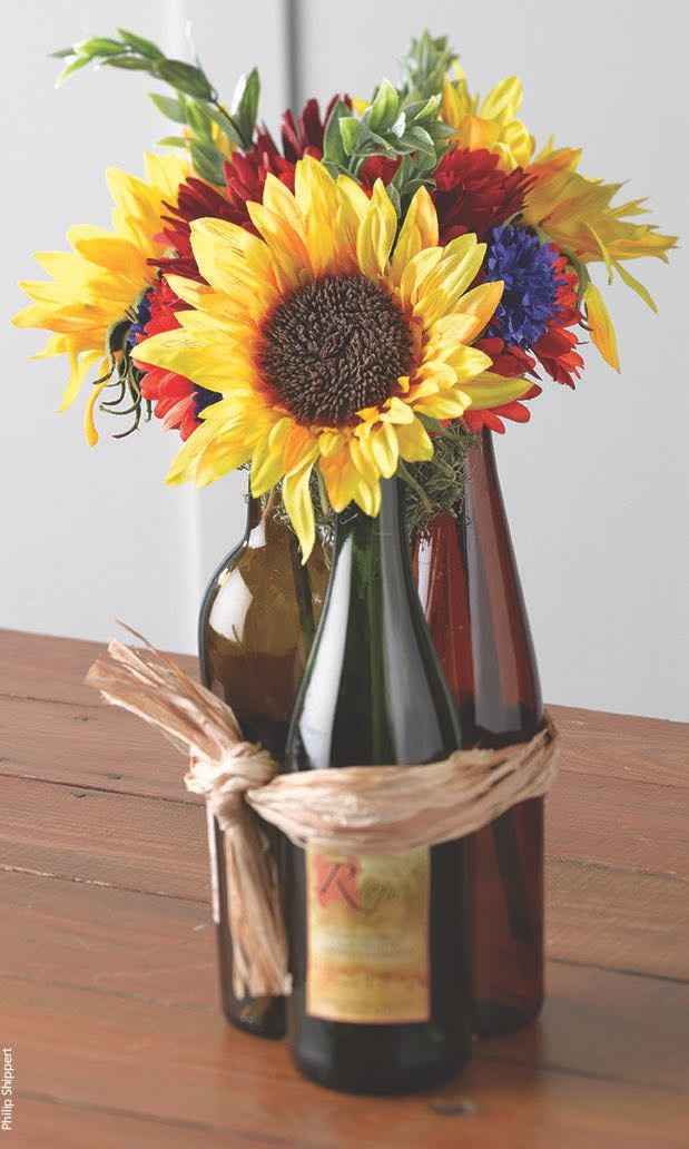 Wine bottle centerpieces!