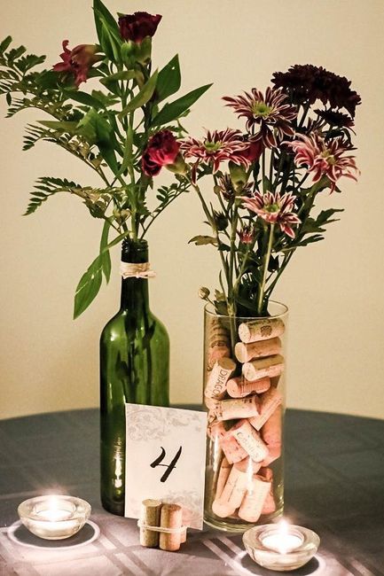 Wine bottle centerpieces!