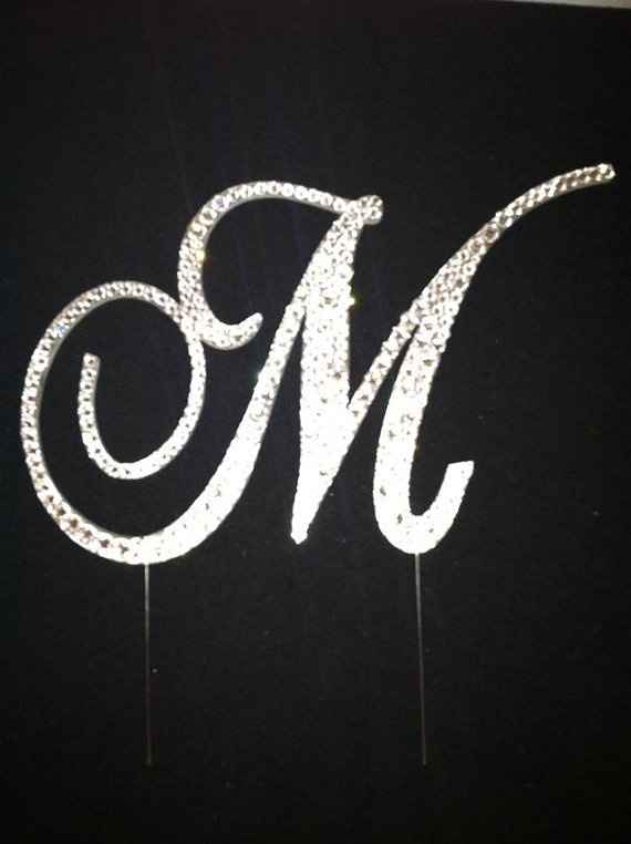 Monogram BLING cake topper