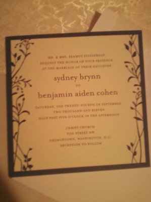 Invite sample arrived!!!! **PIC**