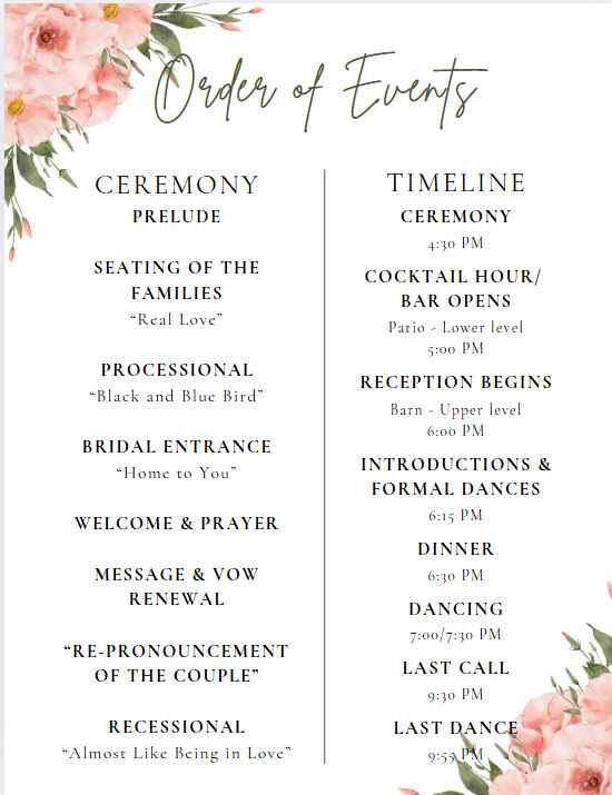 Vow renewal order of ceremony - 1