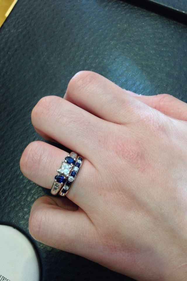 Anyone have blue sapphires in their wedding band?
