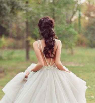 Half up/half down elegant ponytail