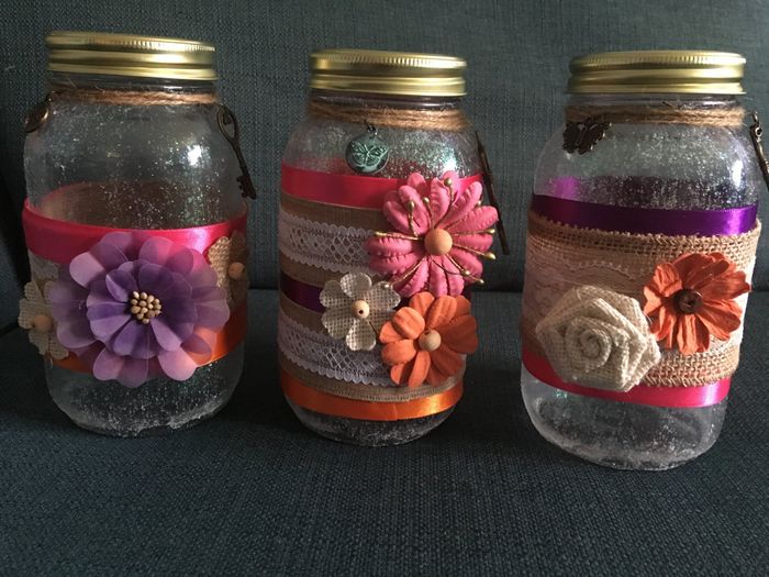 Fairy lights and mason jar flower vases - 4