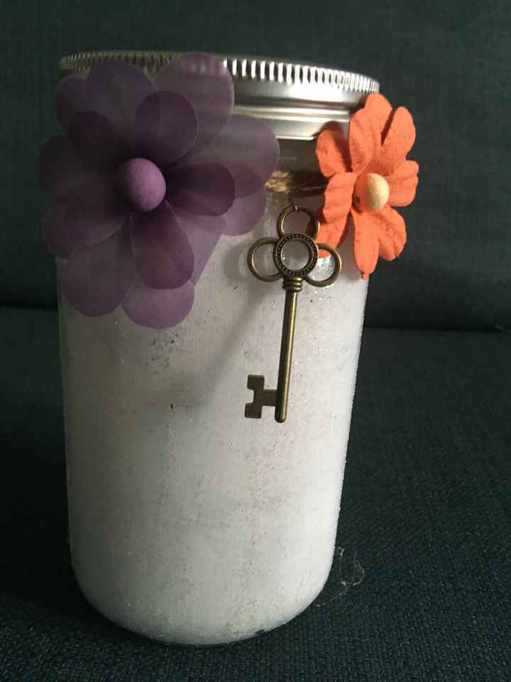 Fairy lights and mason jar flower vases - 1