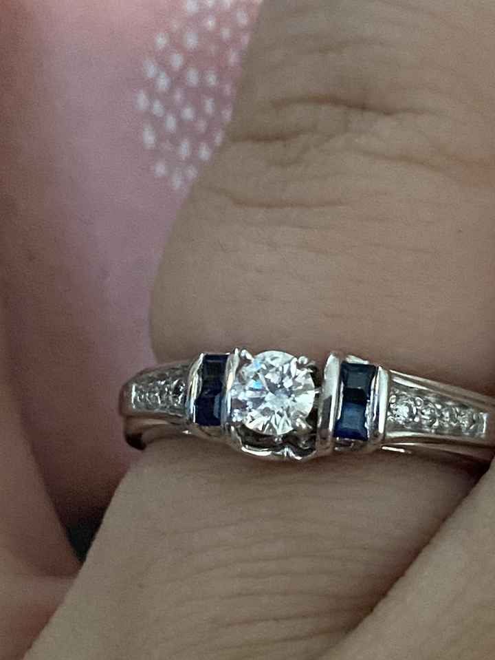 Ladies let see your round engagement rings and wedding bands!!!! 3