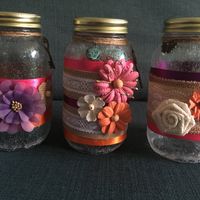 Fairy lights and mason jar flower vases - 4