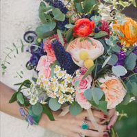 Bright summer flowers - what color bridesmaid dresses?