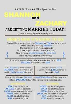 wedding programs