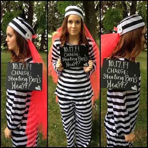 I had to wear a prison jumpsuit at my shower.. (pics)