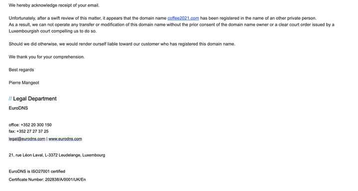 Transferring Website Domain Name - 1
