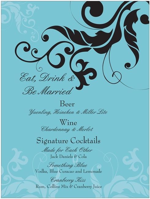 Drink Menu Sign/Poster. Update with changes.