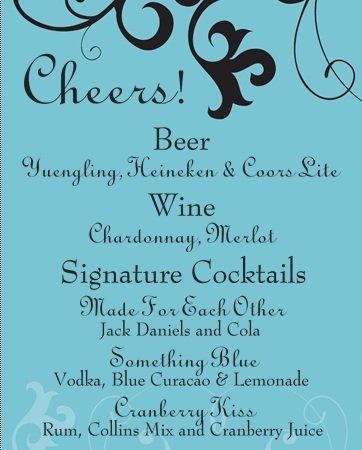Drink Menu Sign/Poster. Update with changes.