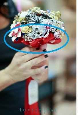 Brooch Bouquet work in progress. Need Ribbon Help