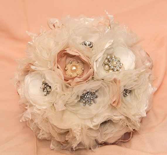 Fabric Bouquet using mothers wedding dress-- Pics included!!!