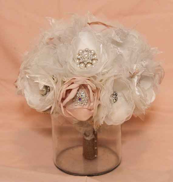 Fabric Bouquet using mothers wedding dress-- Pics included!!!