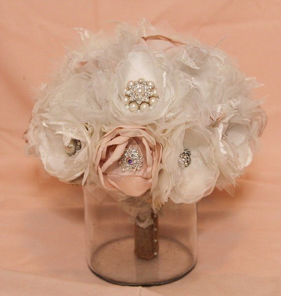 Fabric Bouquet using mothers wedding dress-- Pics included!!!
