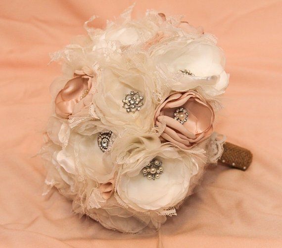 Fabric Bouquet using mothers wedding dress-- Pics included!!!