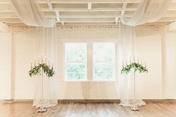 Candelabra with eucalyptus 