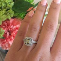 FH picked out himself, love my cannery yellow diamond and double halo!