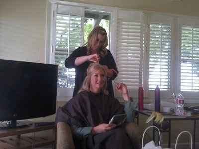 Photo of Fins getting ready...she's making us wait on the dress though :)