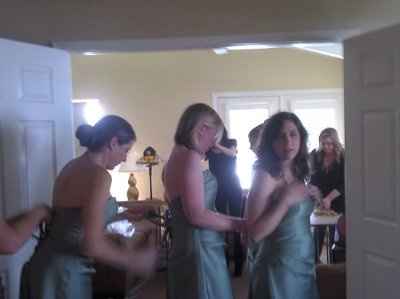 Photo of Fins getting ready...she's making us wait on the dress though :)