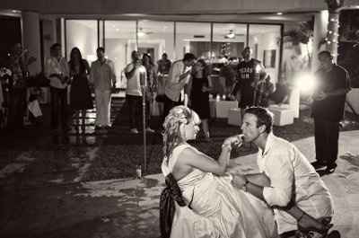 POST pics of your dress, your flowers, your man,  friend lighting cig of a tiki torch & your boobs!