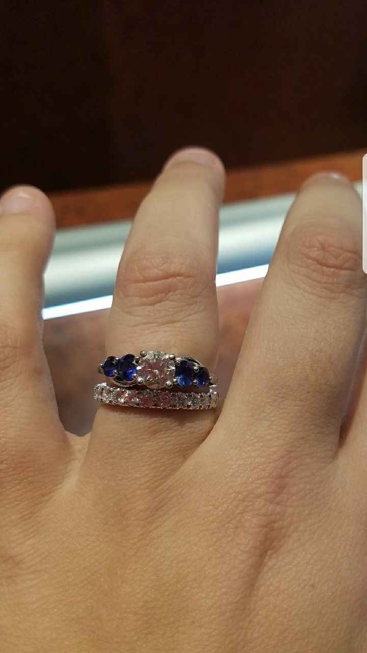 Three stone E-ring? Let's see your wedding band!