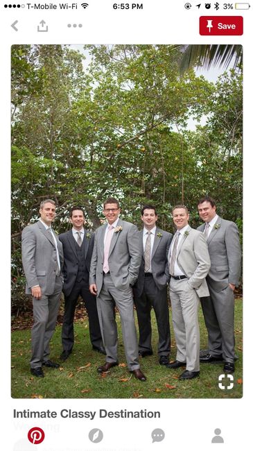 Mismatched bridesmaids/groom attire