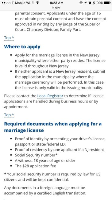 Getting married in one state but residing in a different state?