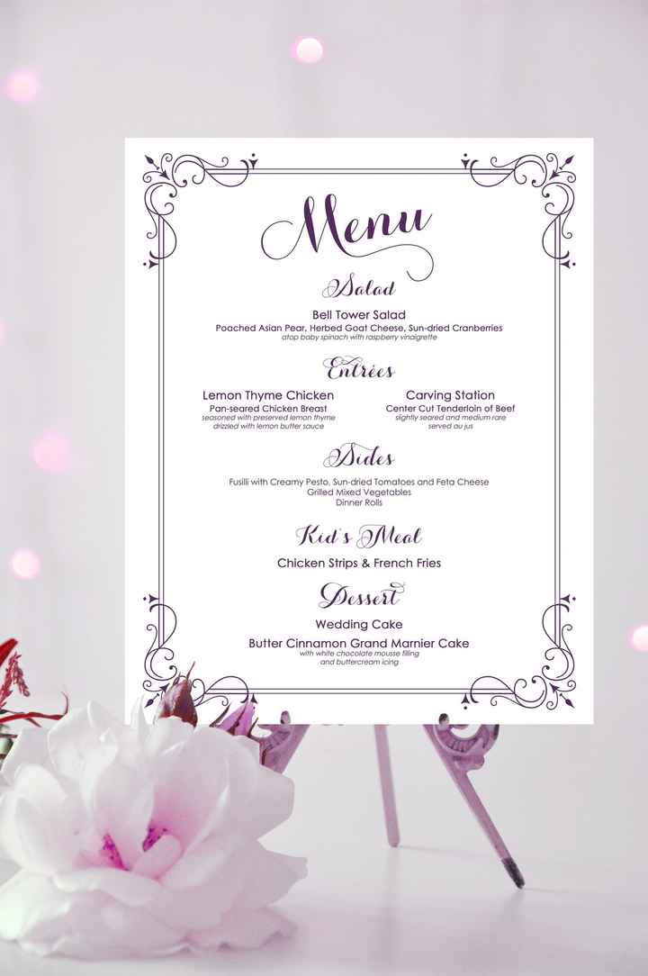 Buffet Menu