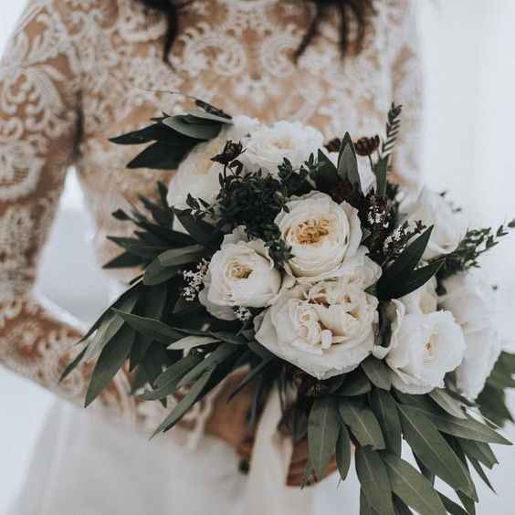 I think plain white and greenery can be beautiful for a winter wedding...