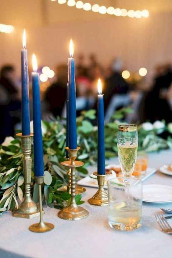 Blue and Gold candles