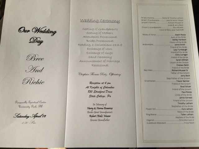 Ceremony Programs - What Info Did you Include?