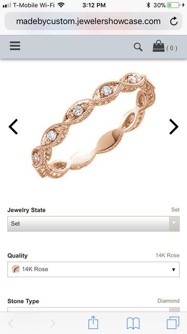 Rose gold wedding band