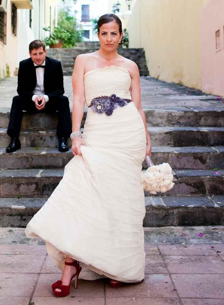 I showed my MOH my wedding shoes & she freaked out because they were purple......what color are you 