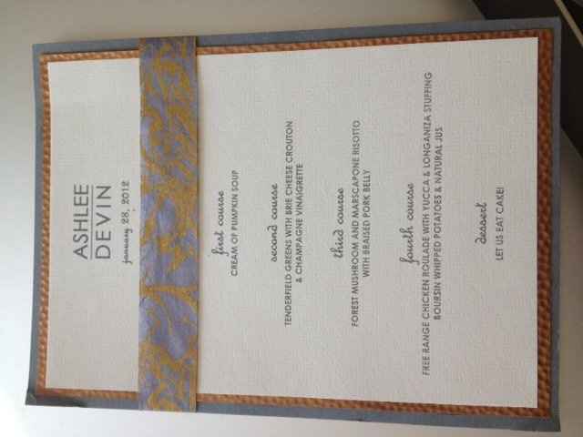 Show me your...Menu Cards