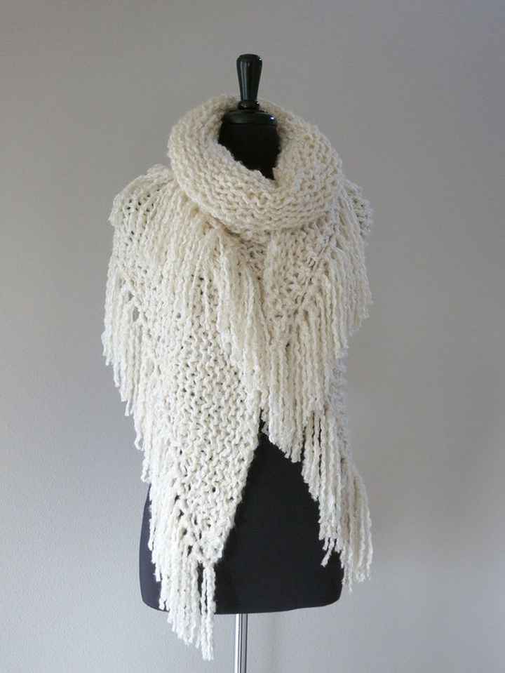 Wool knitted shawl